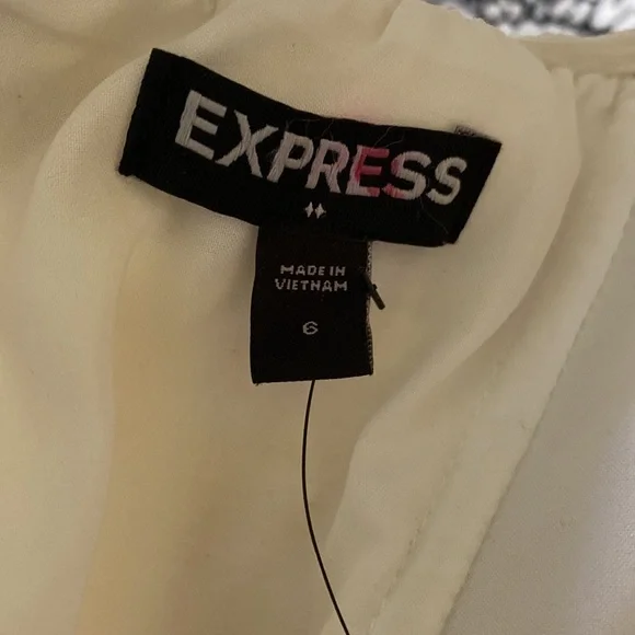 NWT EXPRESS Metallic Silver A-Line Strapless Party Dress Size 6 - Picture 8 of 12